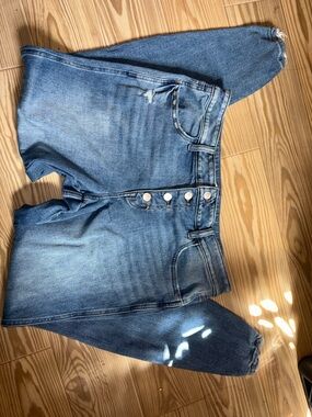 Maurices Medium Blue Button-Fly Mid-Rise Skinny Jeggings -large